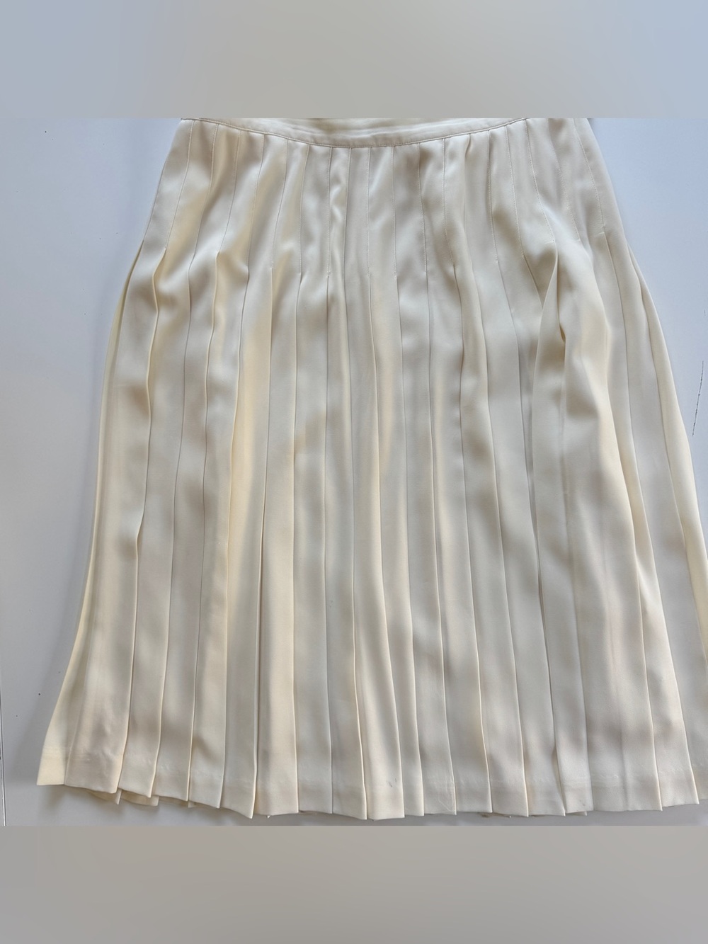 Vintage Elisabeth Liz Claiborne Women’s Long Pleated Cream Tennis Skirt Plus 18